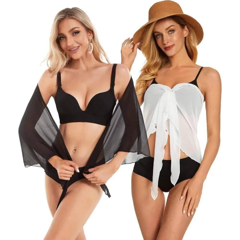 Sheer Beach Sarong Skirt Swimsuit Cover-Up Wrap for Women